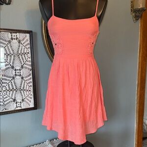 Socialite Coral Pink Spaghetti-Strap Mini Dress